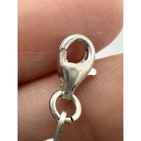 925 Sterling Silver Love Heart Link Chain Bracelet 7 in Italy - Picture 5 of 5